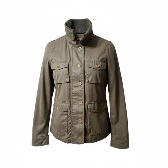 J. Crew Jacket Women XS Washed Aged Brown Waxed Utility Chore Barn Equestrian - Picture 1 of 11